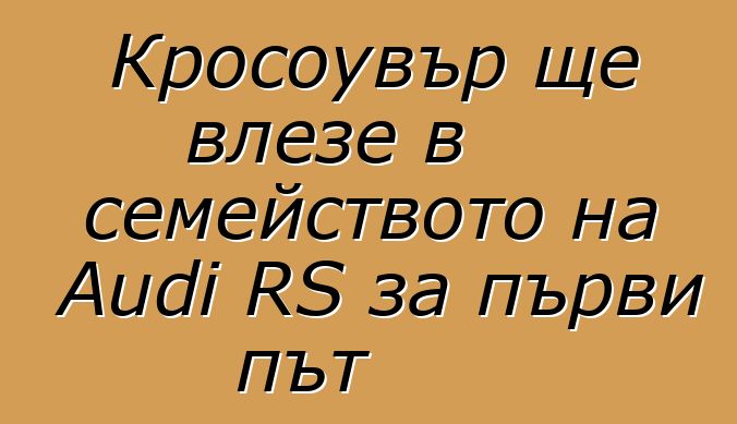 Кросоувър ще влезе в семейството на Audi RS за първи път