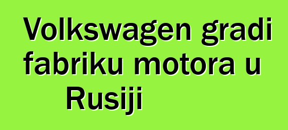 Volkswagen gradi fabriku motora u Rusiji