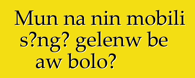 Mun na nin mobili sɔngɔ gɛlɛnw bɛ aw bolo?