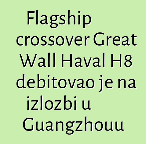 Flagship crossover Great Wall Haval H8 debitovao je na izložbi u Guangzhouu