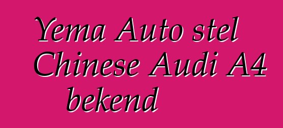 Yema Auto stel Chinese Audi A4 bekend