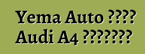 Yema Auto تطلق Audi A4 الصينية