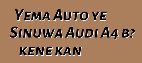 Yema Auto ye Sinuwa Audi A4 bɔ kɛnɛ kan