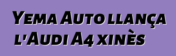 Yema Auto llança l'Audi A4 xinès