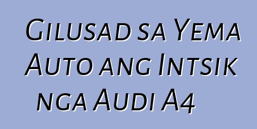 Gilusad sa Yema Auto ang Intsik nga Audi A4