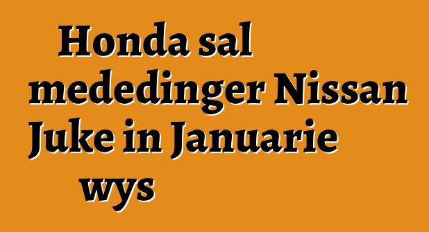 Honda sal mededinger Nissan Juke in Januarie wys