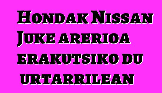 Hondak Nissan Juke arerioa erakutsiko du urtarrilean