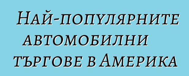 Най-популярните автомобилни търгове в Америка