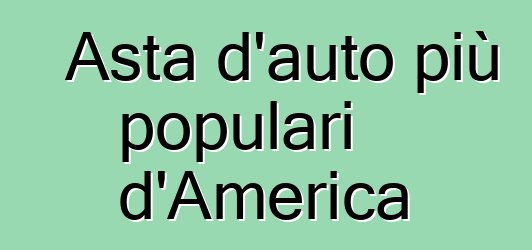 Asta d'auto più populari d'America