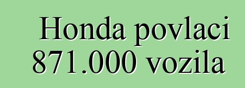 Honda povlači 871.000 vozila