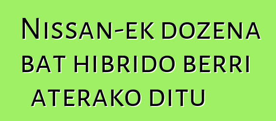 Nissan-ek dozena bat hibrido berri aterako ditu