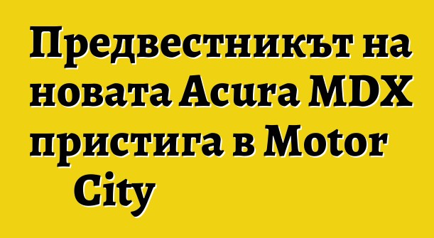 Предвестникът на новата Acura MDX пристига в Motor City