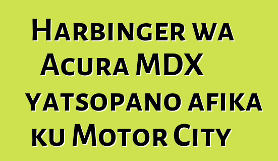 Harbinger wa Acura MDX yatsopano afika ku Motor City