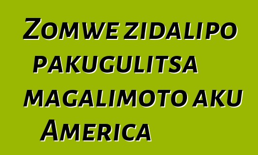 Zomwe zidalipo pakugulitsa magalimoto aku America