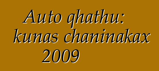 Auto qhathu: kunas chaninakax 2009