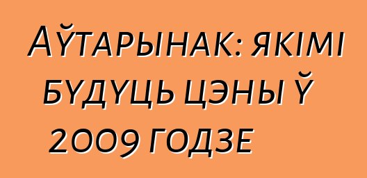 Аўтарынак: якімі будуць цэны ў 2009 годзе