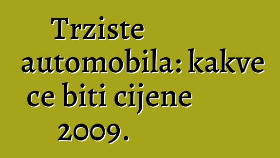 Tržište automobila: kakve će biti cijene 2009.