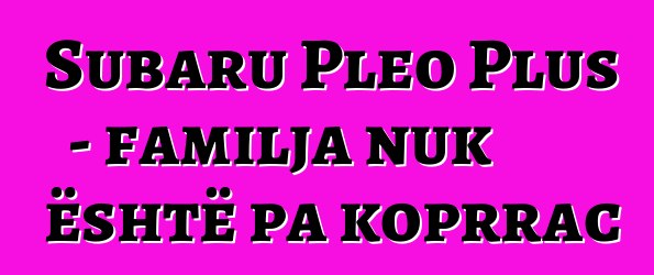 Subaru Pleo Plus - familja nuk është pa koprrac