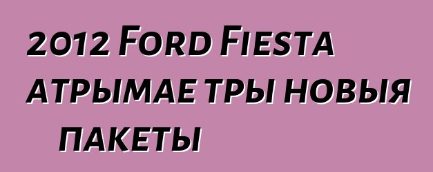 2012 Ford Fiesta атрымае тры новыя пакеты