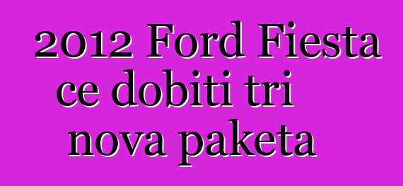 2012 Ford Fiesta će dobiti tri nova paketa