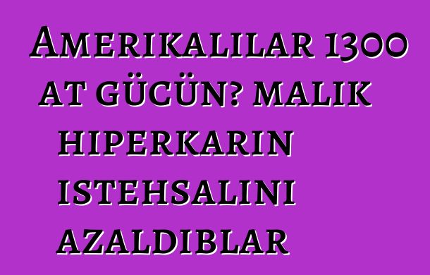 Amerikalılar 1300 at gücünə malik hiperkarın istehsalını azaldıblar