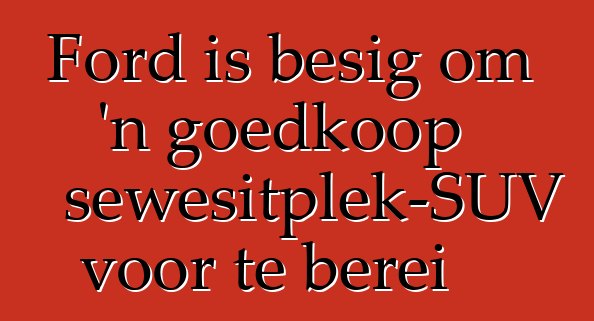 Ford is besig om 'n goedkoop sewesitplek-SUV voor te berei