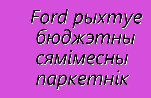 Ford рыхтуе бюджэтны сямімесны паркетнік