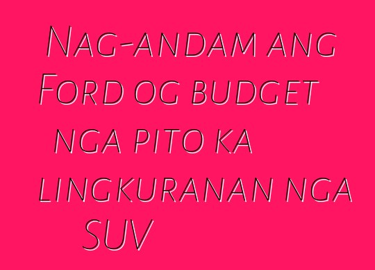 Nag-andam ang Ford og budget nga pito ka lingkuranan nga SUV