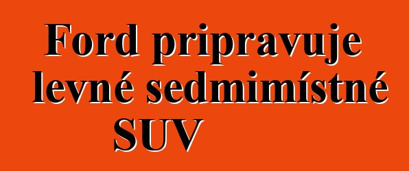 Ford připravuje levné sedmimístné SUV
