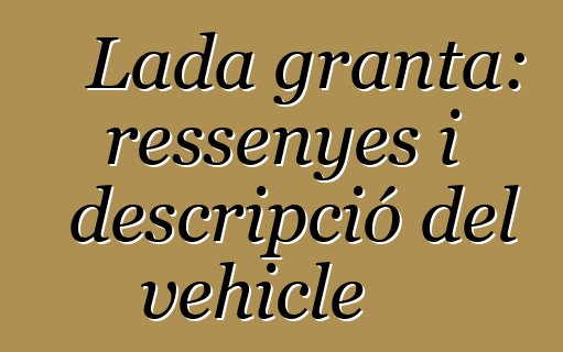 Lada granta: ressenyes i descripció del vehicle
