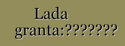 Lada granta：評論和車輛描述