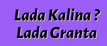 Lada Kalina 或 Lada Granta