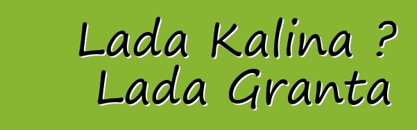 Lada Kalina 或 Lada Granta