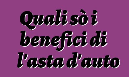 Quali sò i benefici di l'asta d'auto