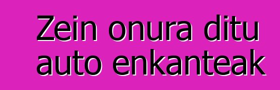 Zein onura ditu auto enkanteak