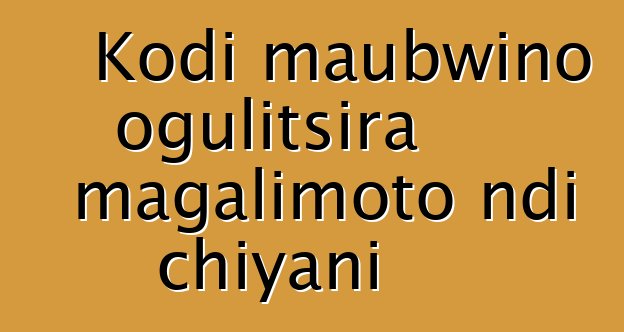 Kodi maubwino ogulitsira magalimoto ndi chiyani