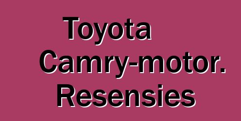 Toyota Camry-motor. Resensies