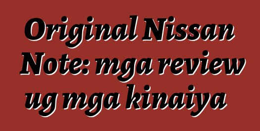 Original Nissan Note: mga review ug mga kinaiya