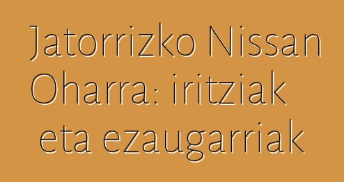 Jatorrizko Nissan Oharra: iritziak eta ezaugarriak
