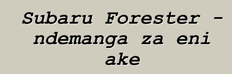 Subaru Forester - ndemanga za eni ake