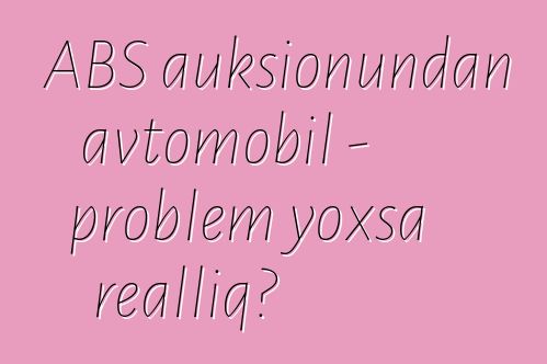 ABŞ auksionundan avtomobil - problem yoxsa reallıq?