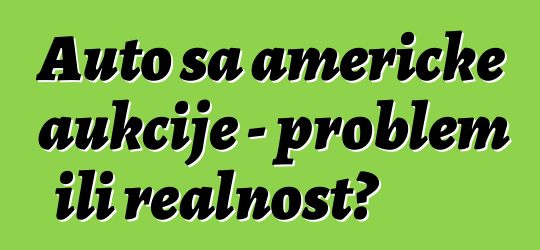 Auto sa američke aukcije - problem ili realnost?
