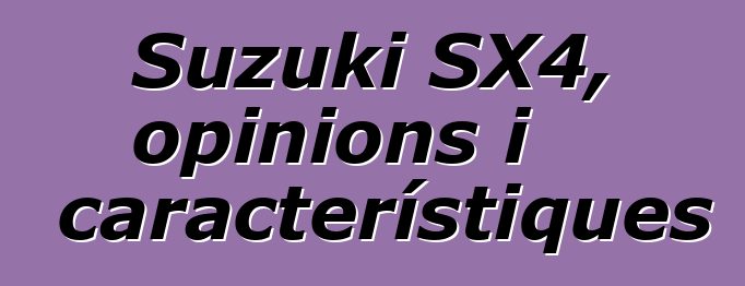 Suzuki SX4, opinions i característiques