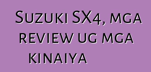 Suzuki SX4, mga review ug mga kinaiya