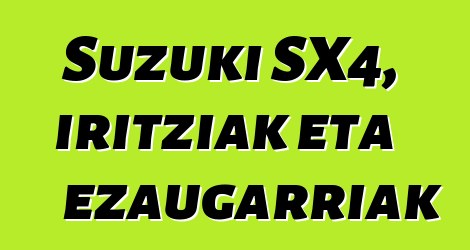 Suzuki SX4, iritziak eta ezaugarriak