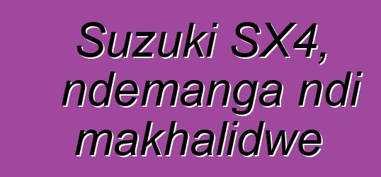 Suzuki SX4, ndemanga ndi makhalidwe