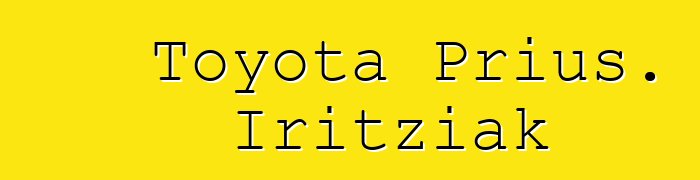 Toyota Prius. Iritziak