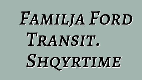 Familja Ford Transit. Shqyrtime