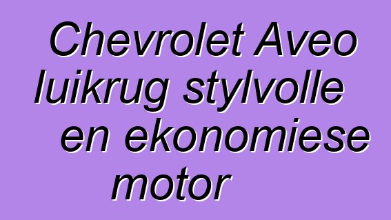 Chevrolet Aveo luikrug stylvolle en ekonomiese motor