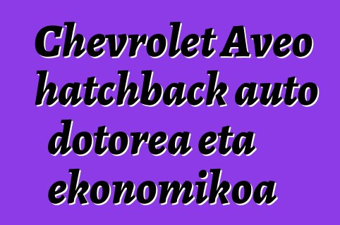 Chevrolet Aveo hatchback auto dotorea eta ekonomikoa